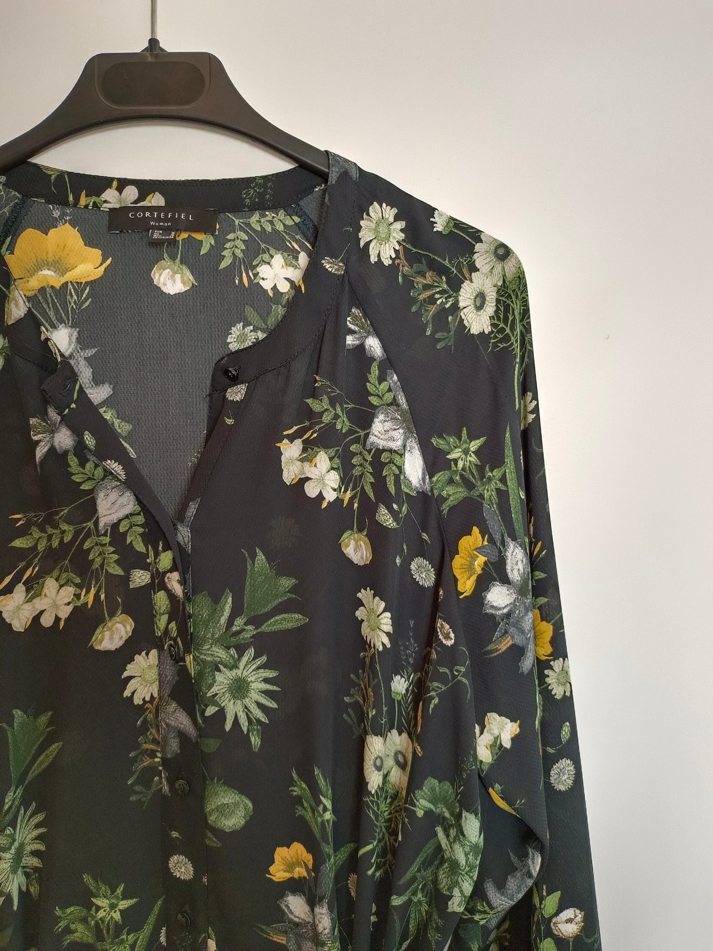 CORTEFIEL. Black floral dress TM