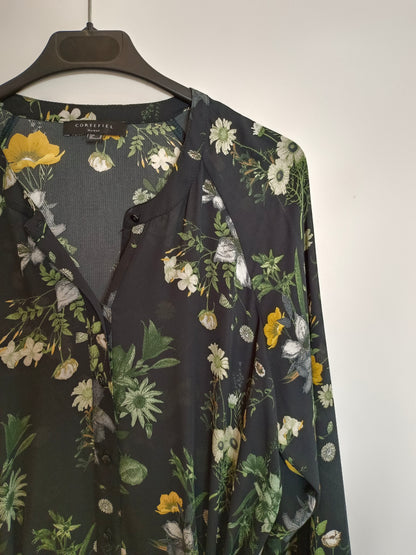 CORTEFIEL. Black floral dress TM