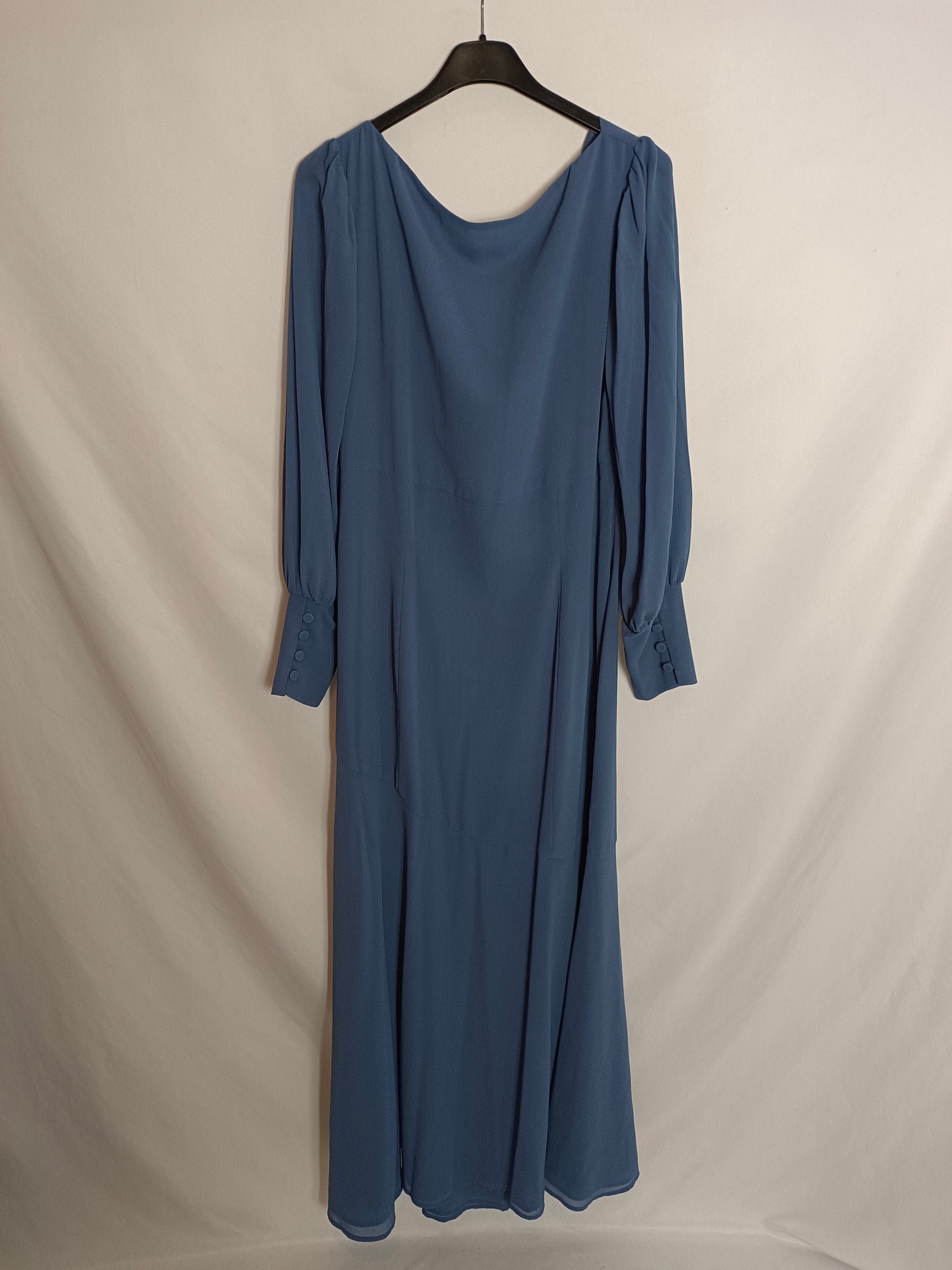 BIMANI. Blue gathered dress, size 40