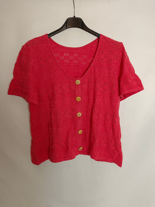 WENDY'S LITTLE HOUSE. Die-cut salmon-colored knit top, size 42