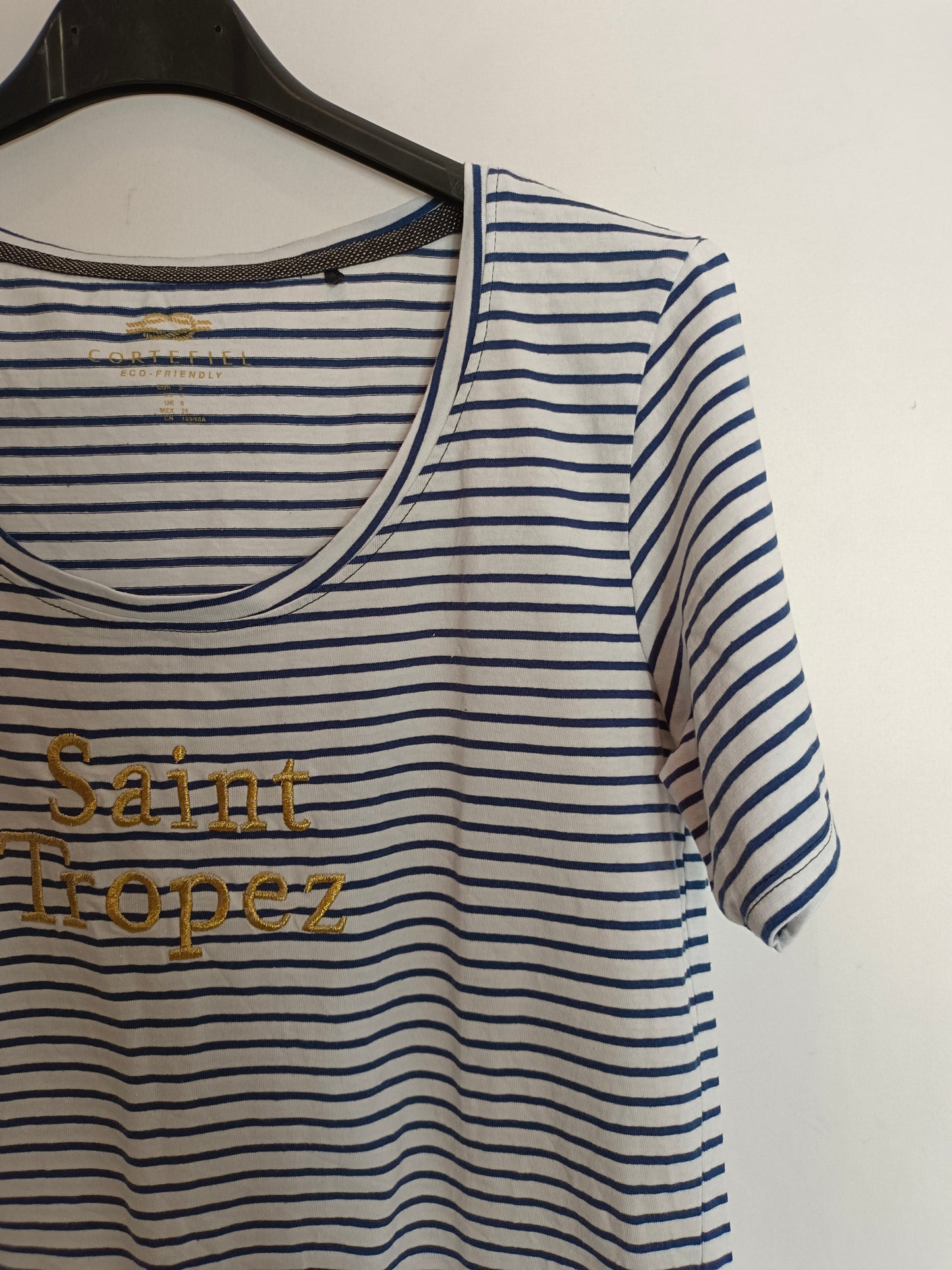 CORTEFIEL. Camiseta rayas marineras T.s