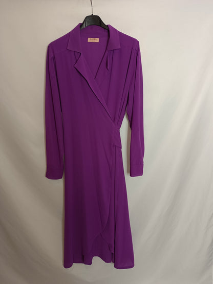 BIMANI. Vestido cruzado morado T.m