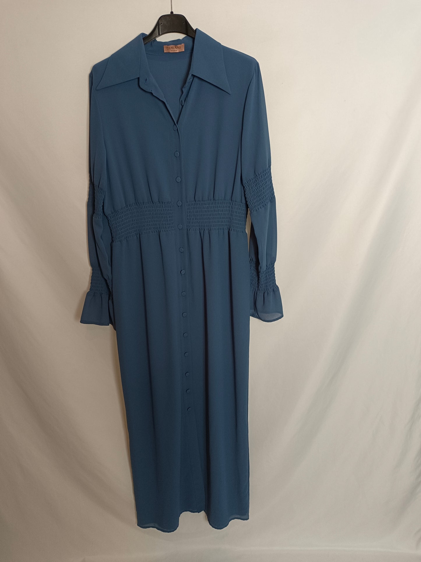 BIMANI. Blue button-down dress Tm