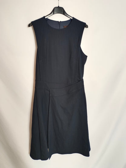 ADOLFO DOMINGUEZ. Blue striped dress, size 38