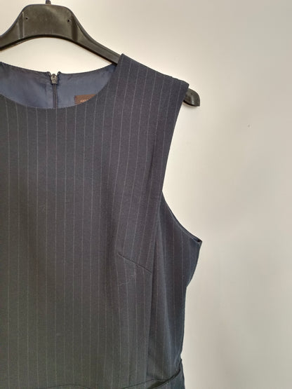 ADOLFO DOMINGUEZ. Blue striped dress, size 38