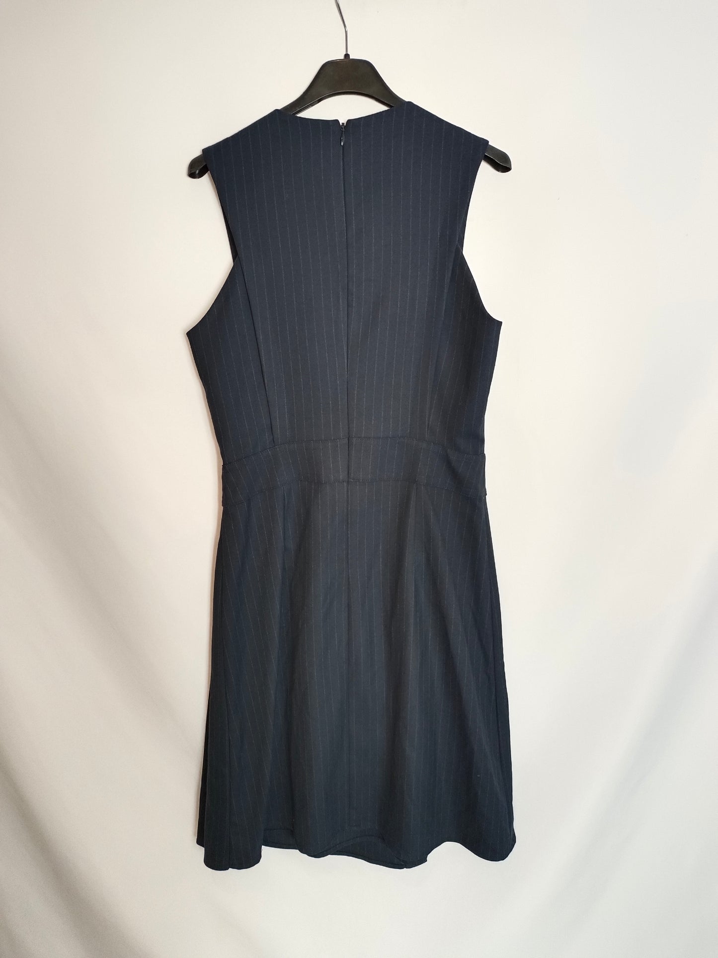ADOLFO DOMINGUEZ. Blue striped dress, size 38