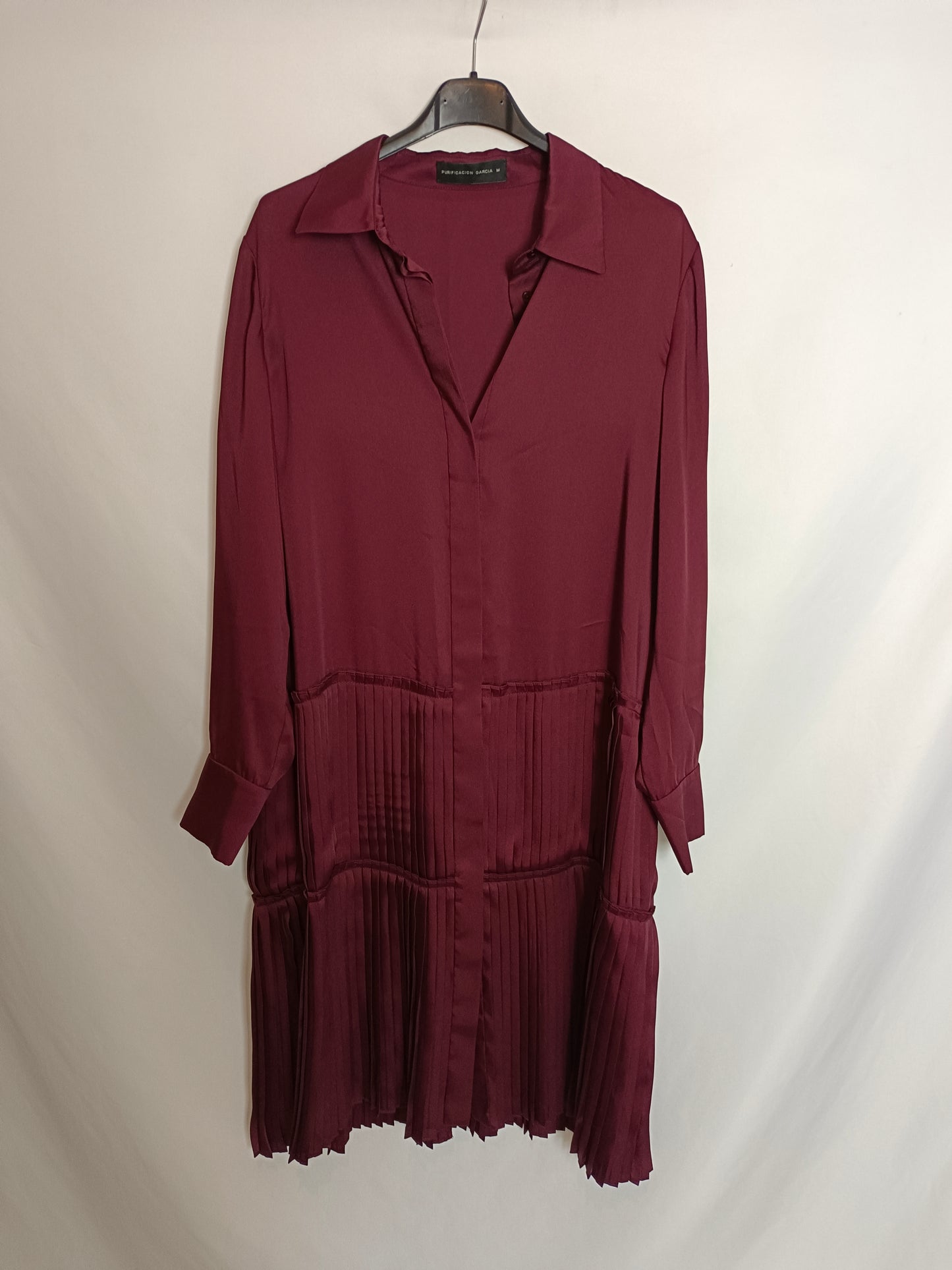 PURIFICACIÓN GARCÍA. Burgundy midi dress TM