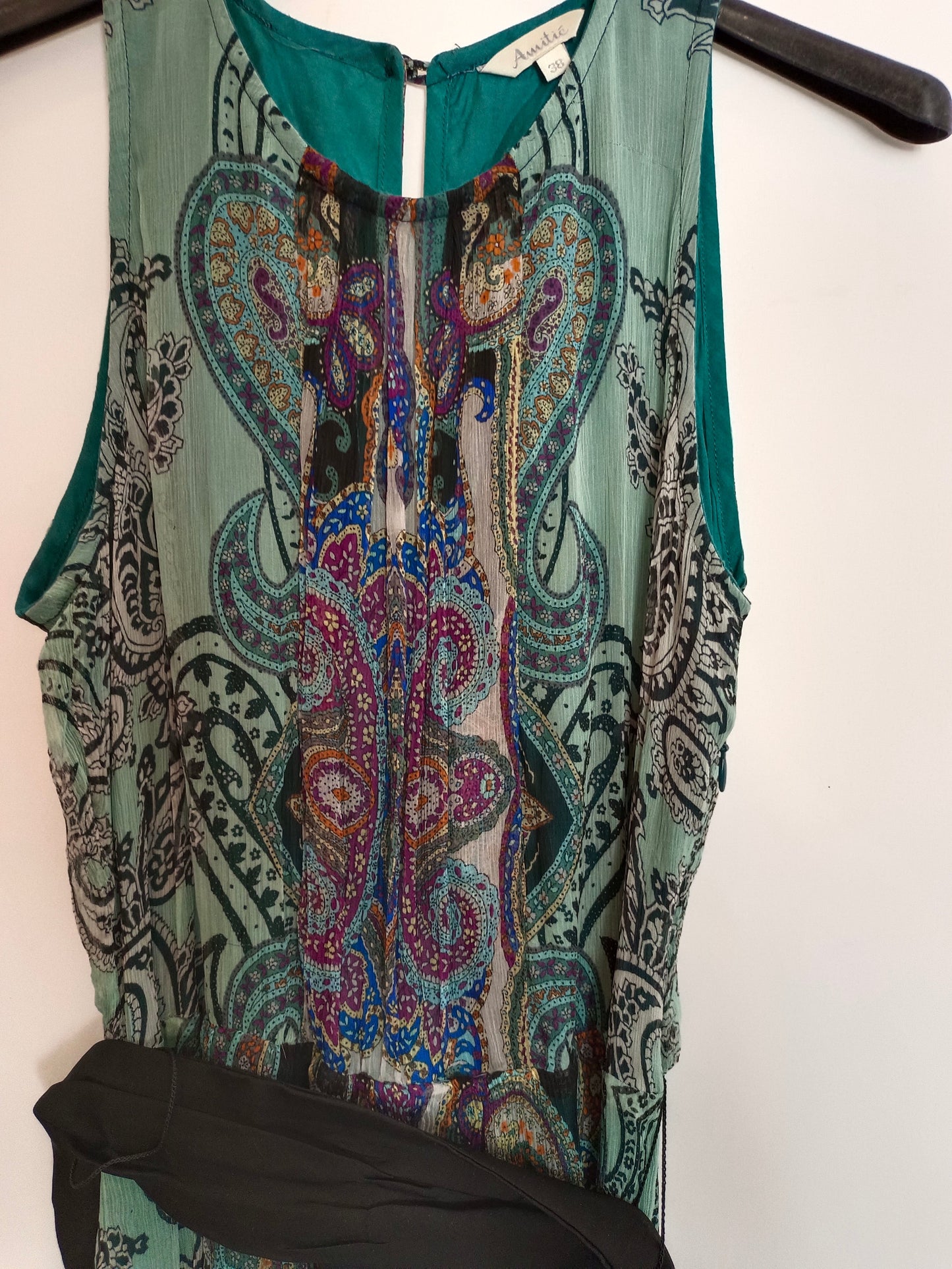 AMITIE. Vestido largo azul amebas T.38