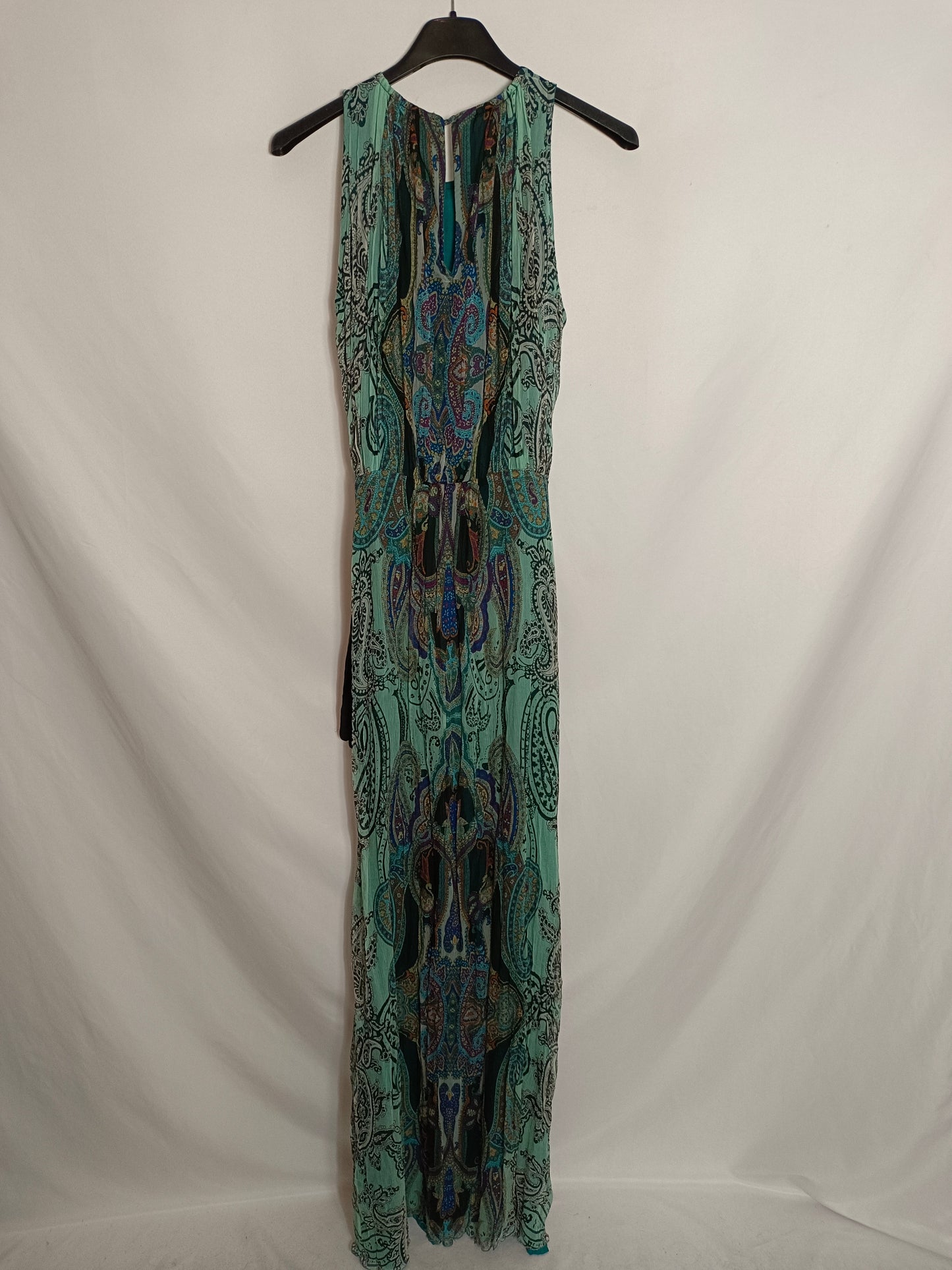 AMITIE. Vestido largo azul amebas T.38