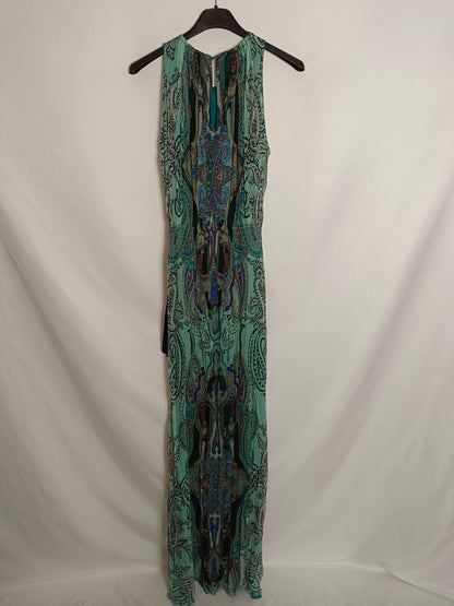 AMITIE. Vestido largo azul amebas T.38