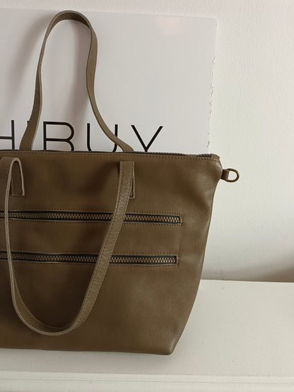 OTRAS. Bolso verde shopper