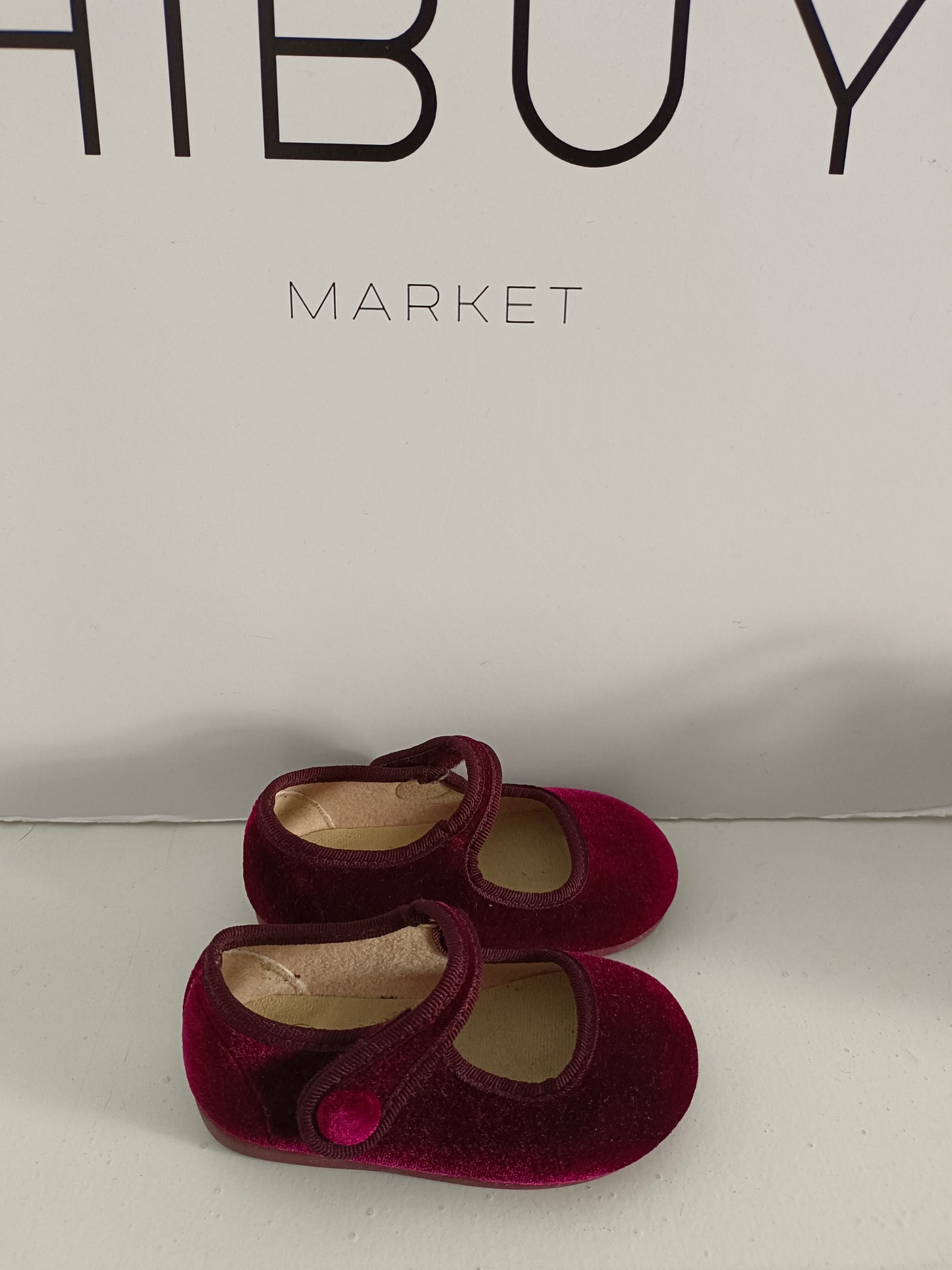 LOKOLATE. Burgundy velvet Mary Janes, size 20
