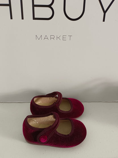 LOKOLATE. Burgundy velvet Mary Janes, size 20