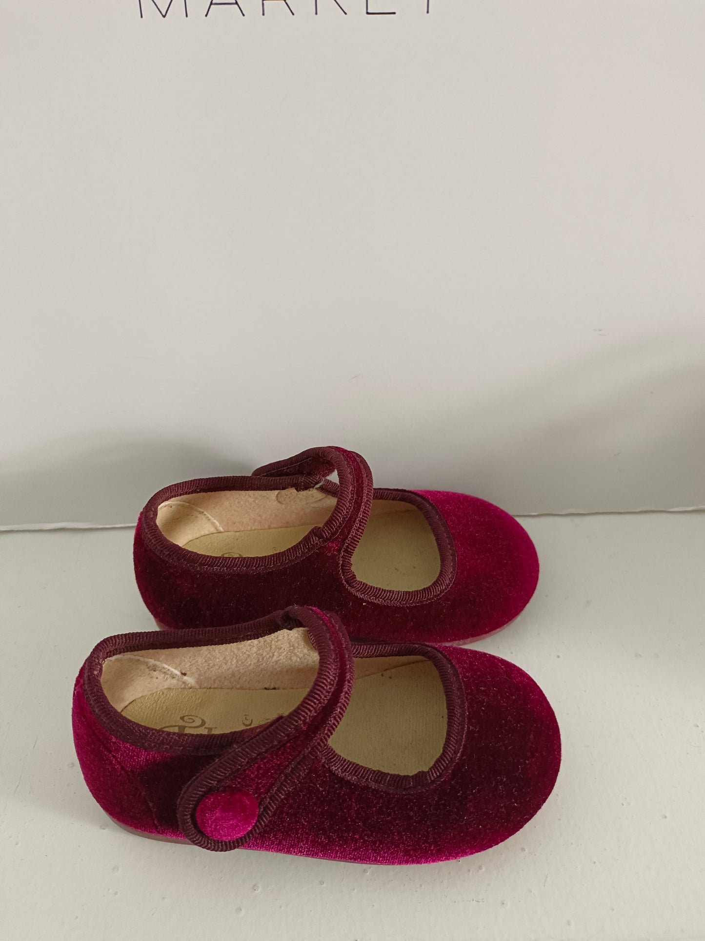 LOKOLATE. Burgundy velvet Mary Janes, size 20
