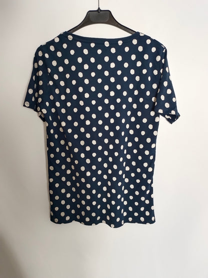CORTEFIEL. Blue polka dot T-shirt