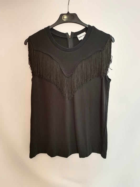 BIMBA Y LOLA. Black Ts fringed top