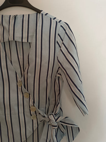 ZARA. Blusa cruzada rayas T.s