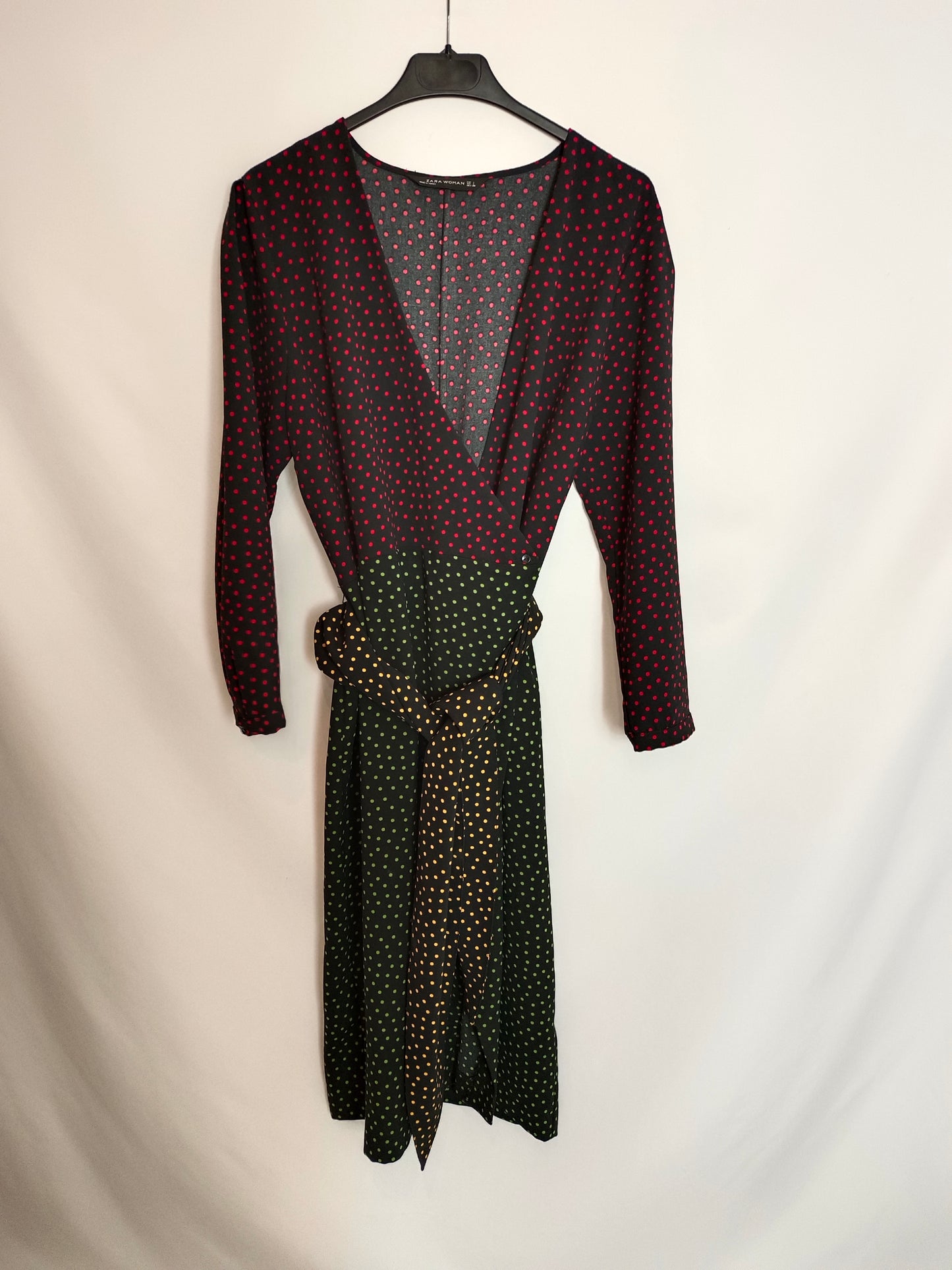 ZARA. Polka dot wrap dress Tl