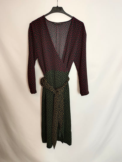 ZARA. Polka dot wrap dress Tl