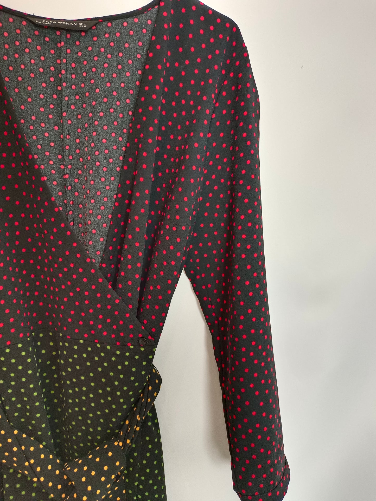 ZARA. Polka dot wrap dress Tl