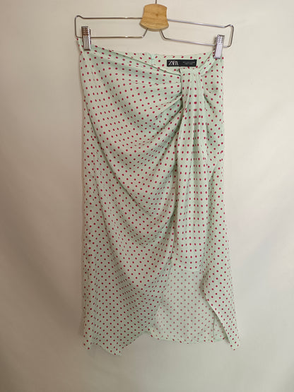 ZARA. Blue polka dot Ts skirt