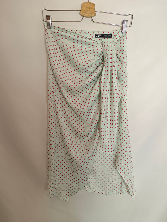 ZARA. Blue polka dot Ts skirt
