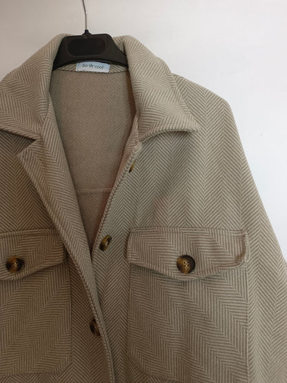 BO COOL. Chaqueta espiga beige T.m