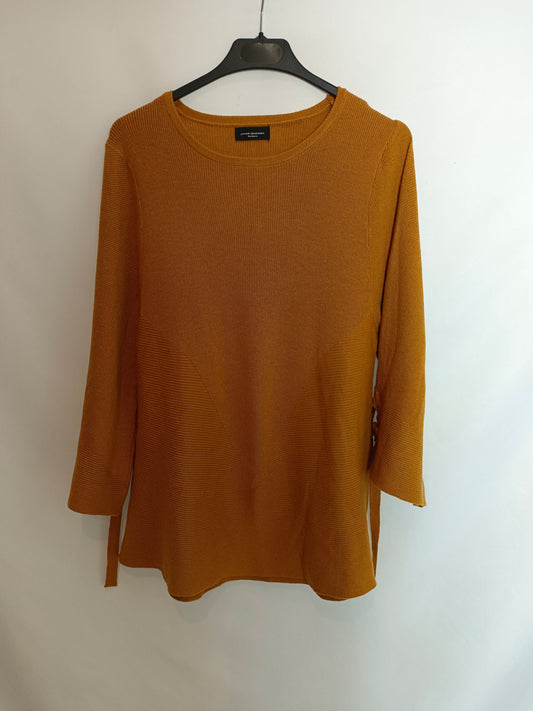 JAVIER SIMORRA. Mustard bow-tie sweater, size 38