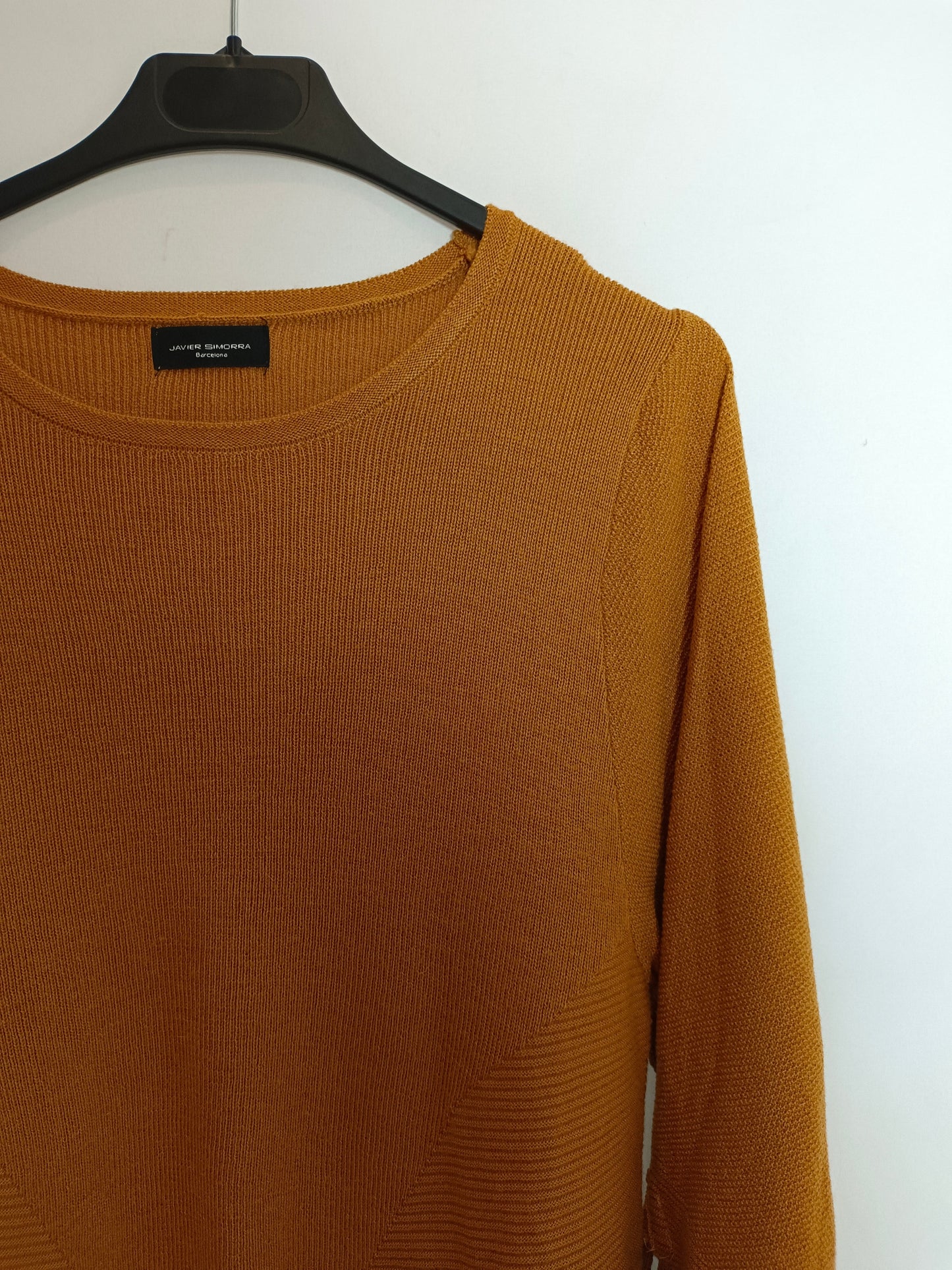 JAVIER SIMORRA. Mustard bow-tie sweater, size 38