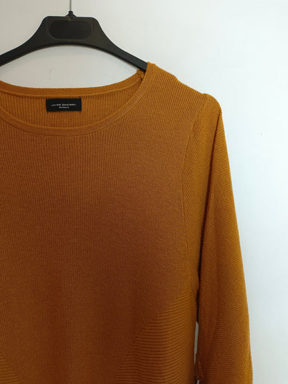 JAVIER SIMORRA. Mustard bow-tie sweater, size 38