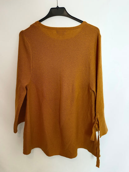 JAVIER SIMORRA. Mustard bow-tie sweater, size 38