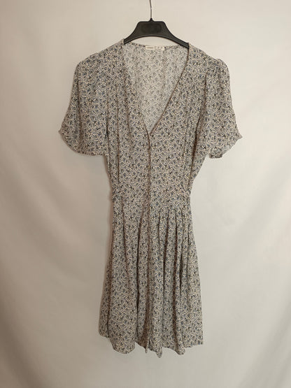OYSHO. Beige floral dress TM