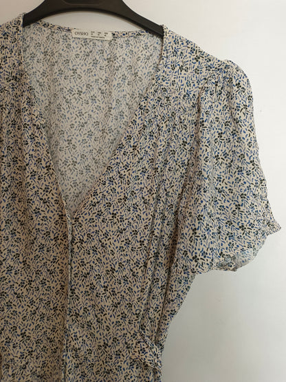 OYSHO. Beige floral dress TM