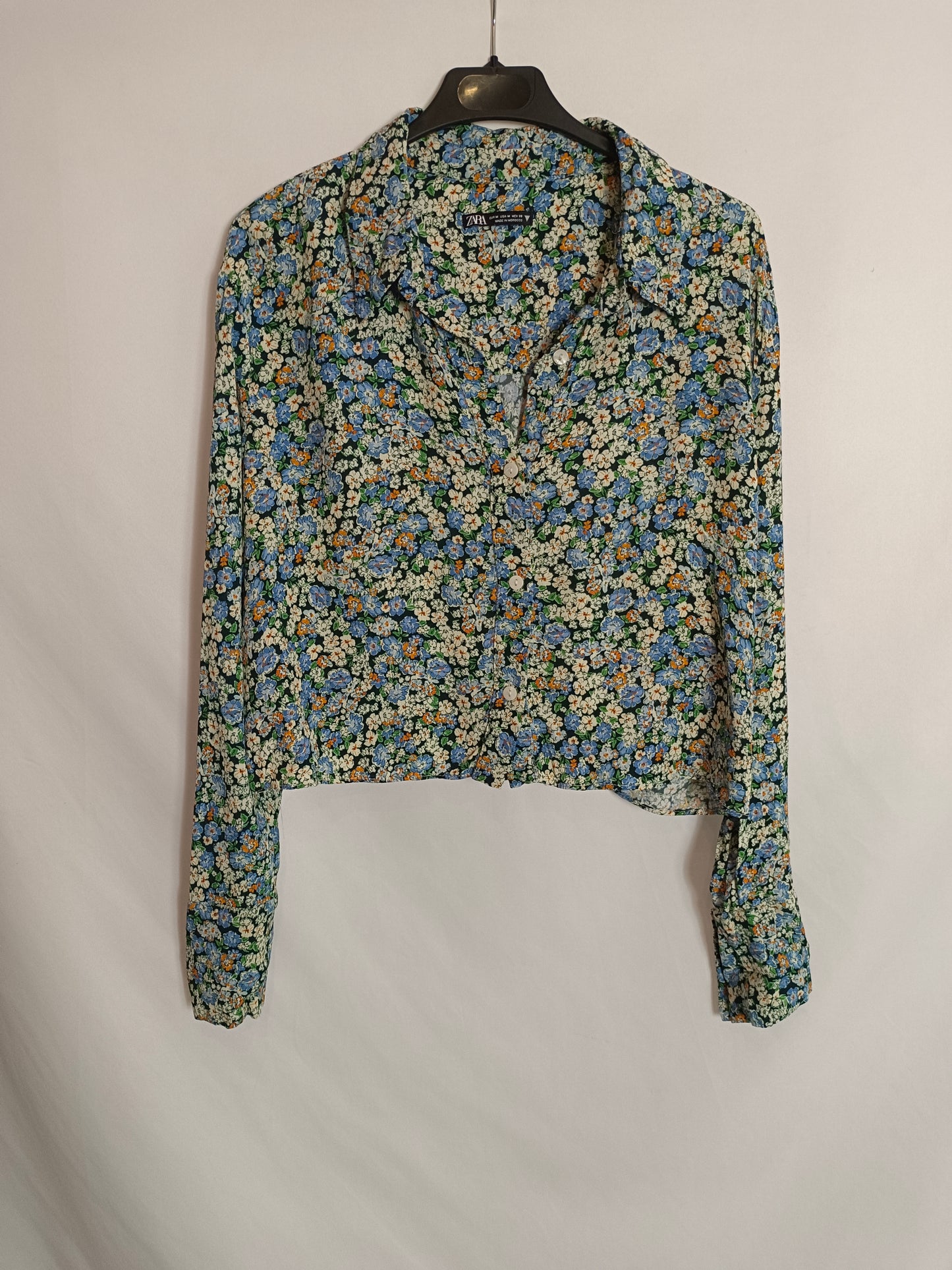 ZARA. Floral Crop Blouse Tm