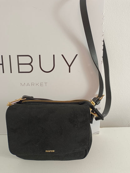 PARFOIS. Black suede bag