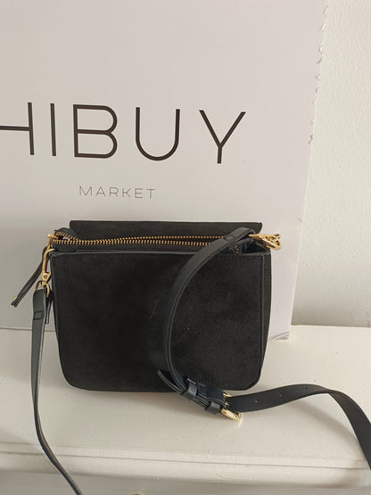 PARFOIS. Black suede bag