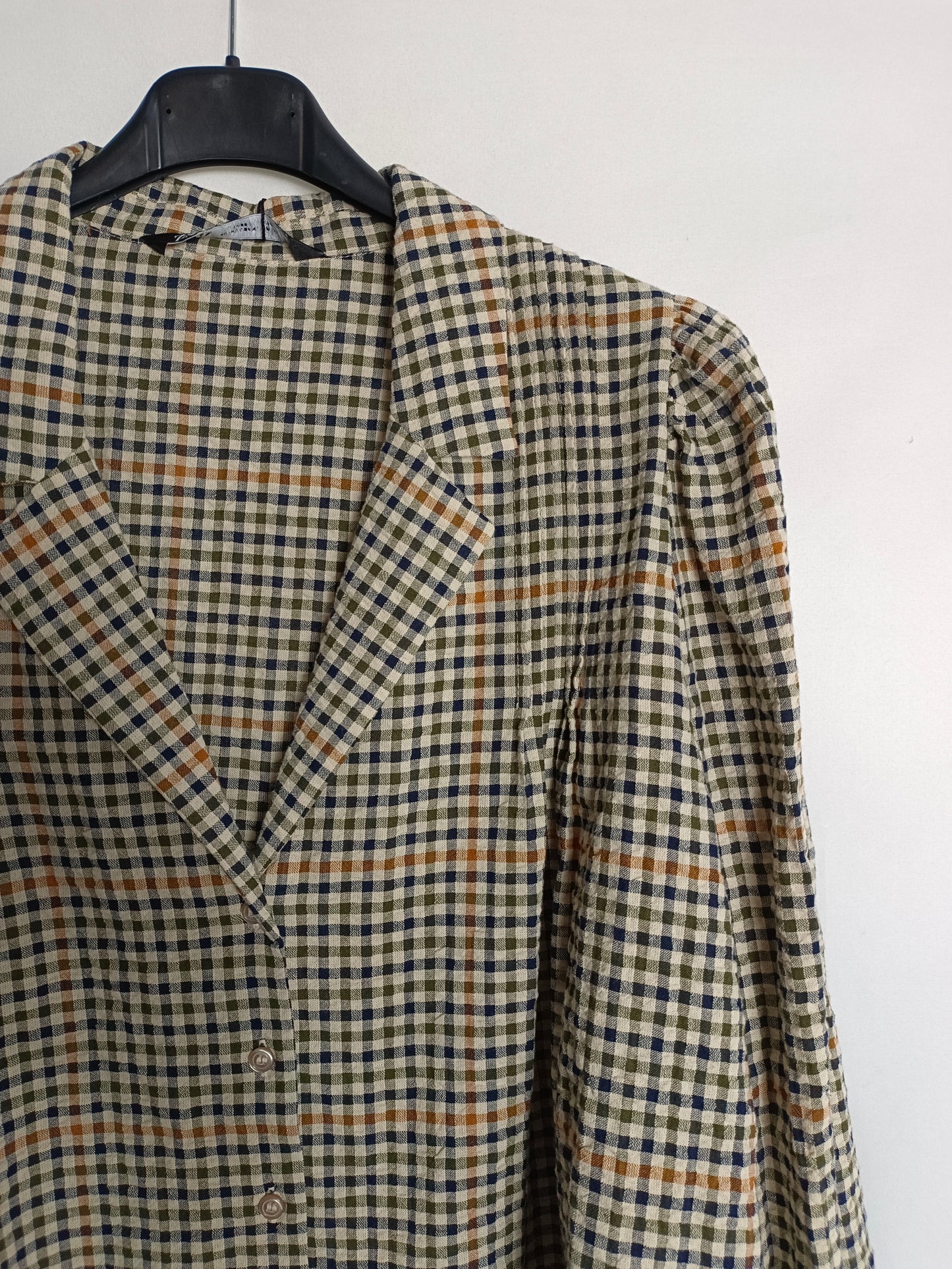 ZARA. Checkered cotton blouse, size XL
