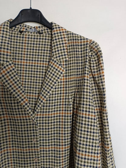 ZARA. Checkered cotton blouse, size XL