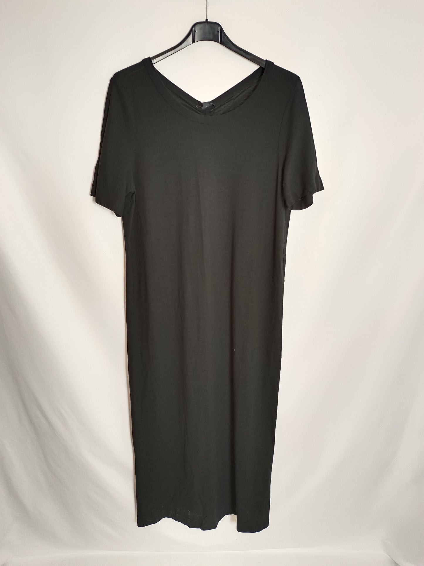 COS. Vestido midi negro elástico T.m