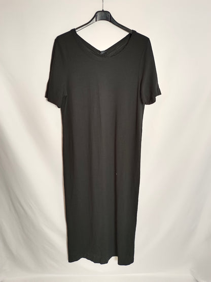 COS. Vestido midi negro elástico T.m