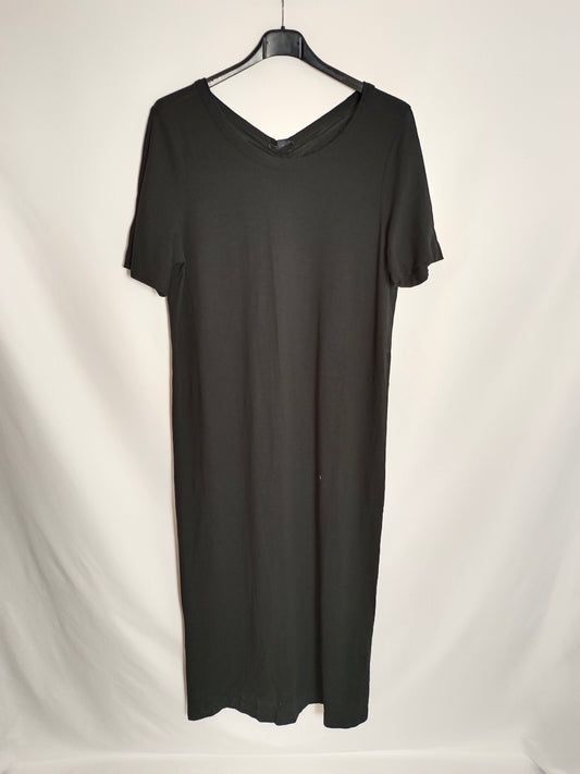COS. Vestido midi negro elástico T.m