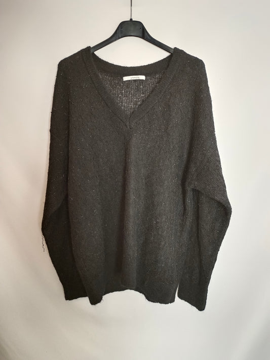 UTERQÜE. Jersey negro hilos T.l