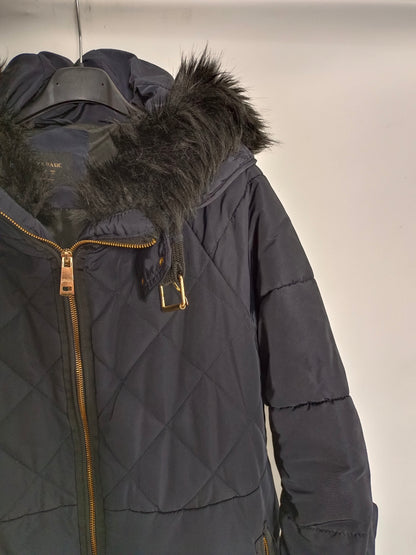 ZARA. Plumas azul marino capucha T.xl