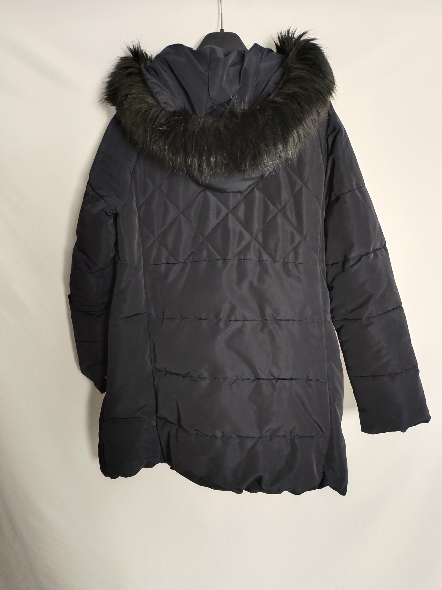 ZARA. Plumas azul marino capucha T.xl