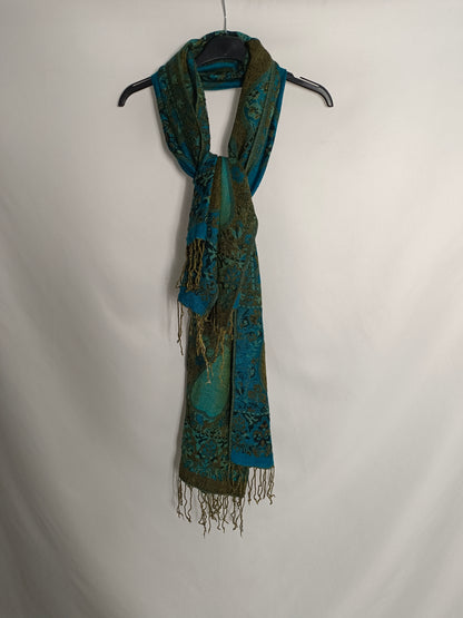 OTRAS. Pasmina azul estampado