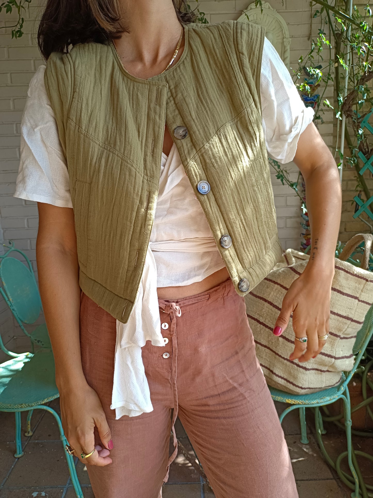 SEZANE. Chaleco reversible TU(S)