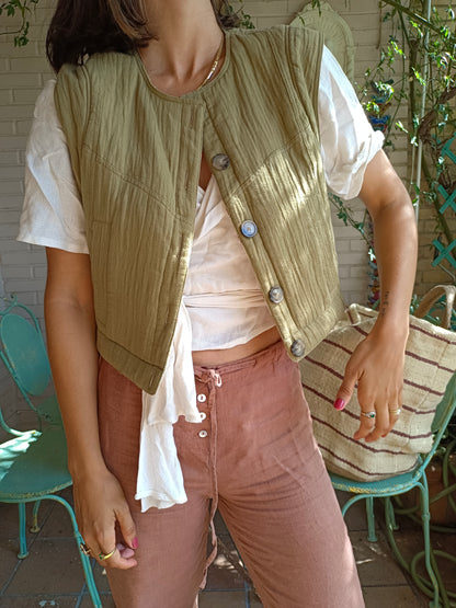 SEZANE. Chaleco reversible TU(S)