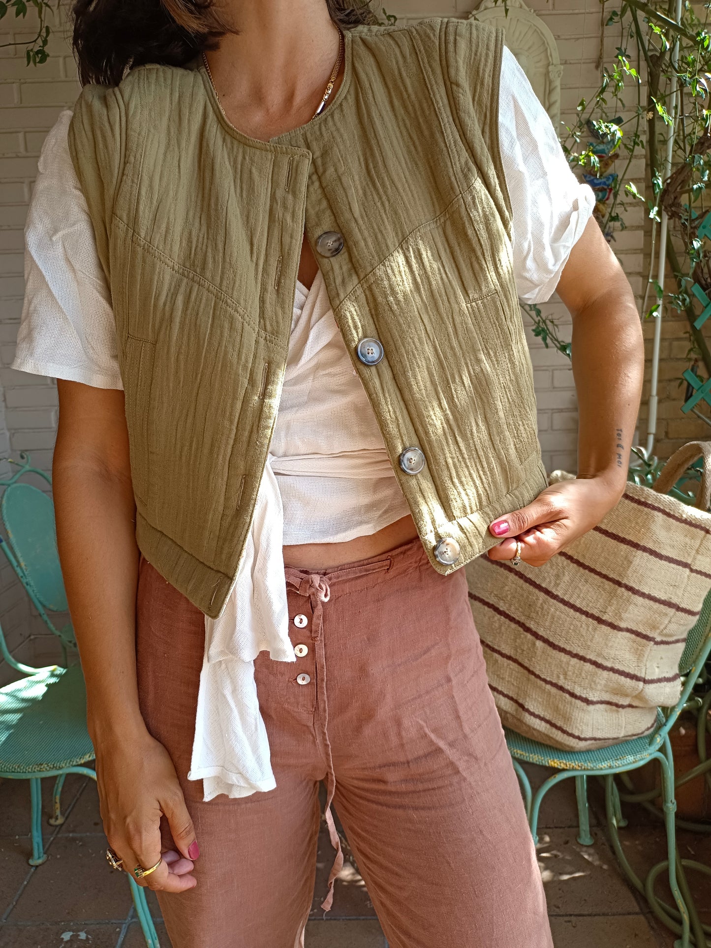 SEZANE. Chaleco reversible TU(S)