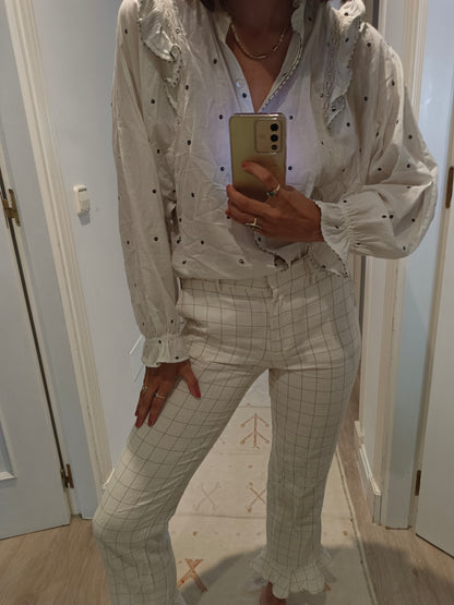 MAKSU. blusa blanca florecitas T.s