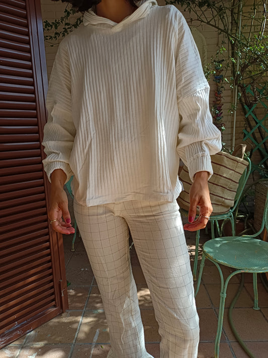 Sudadera beige canalé T.u(s) tara